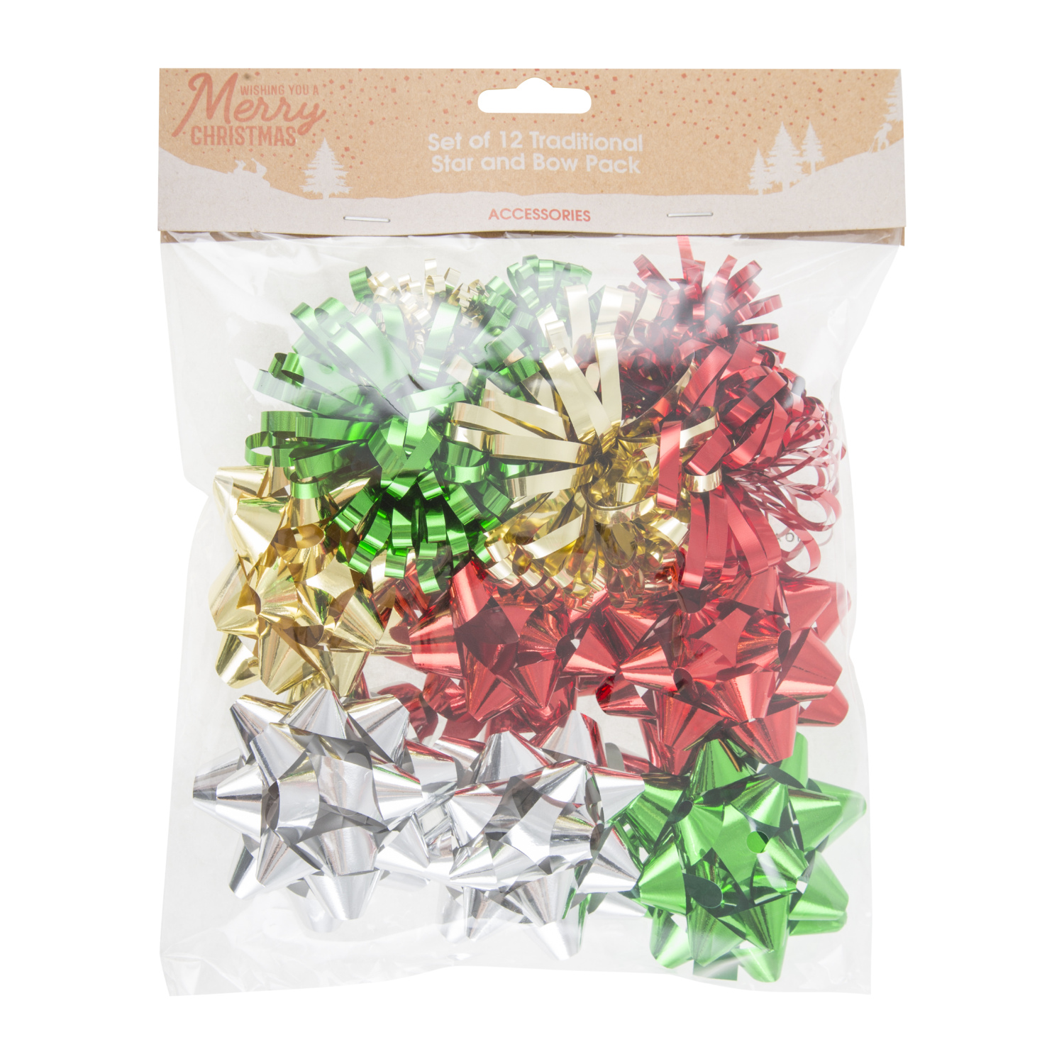Set of 12 Traditional Bow and Star Gift Accessory Pack Image