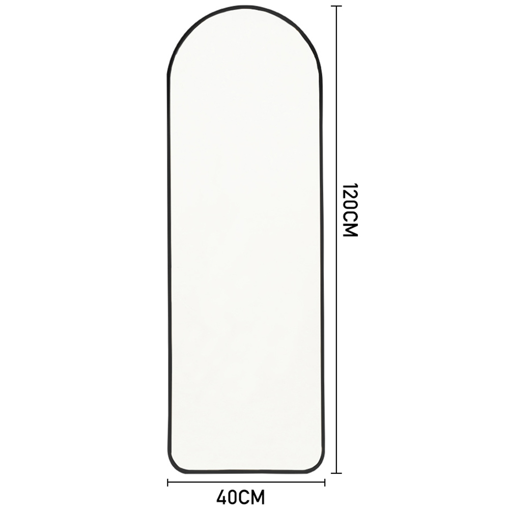 Living and Home Black Arch Oval Wall Mirror 120 x 40cm Image 9