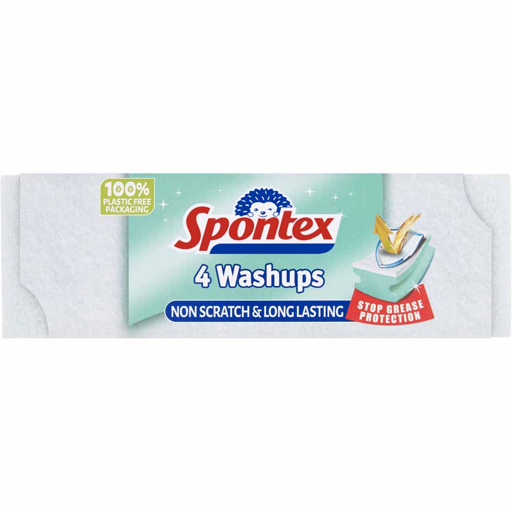 Spontex Washups Non-Scratch Sponge Scourers 4 Pack Image
