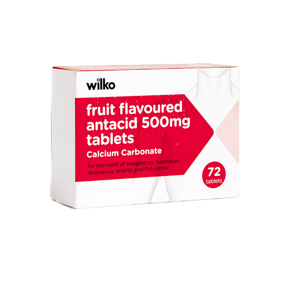 Wilko Fruit Flavoured Antacid Tablets 72 pack Image