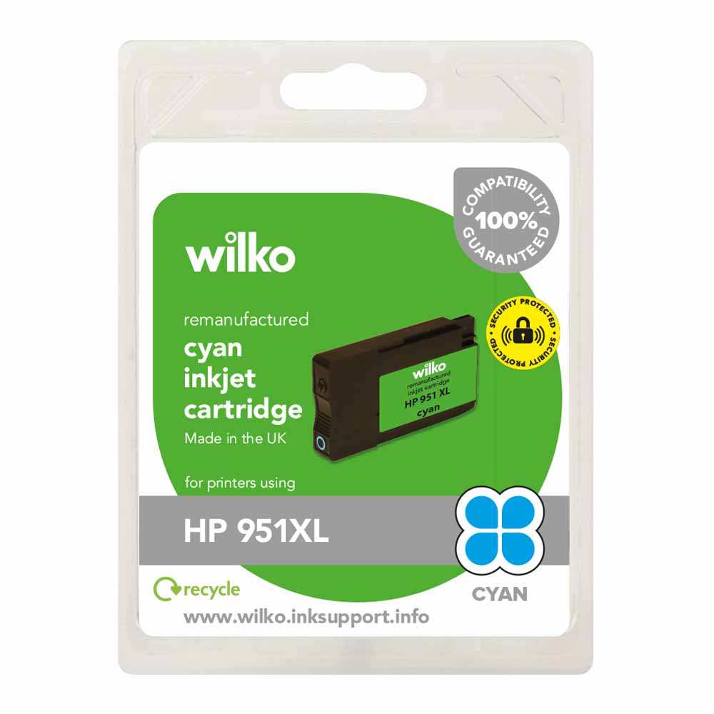 Wilko HP 951XL Cyan Remanufactured Inkjet Cartridge Image