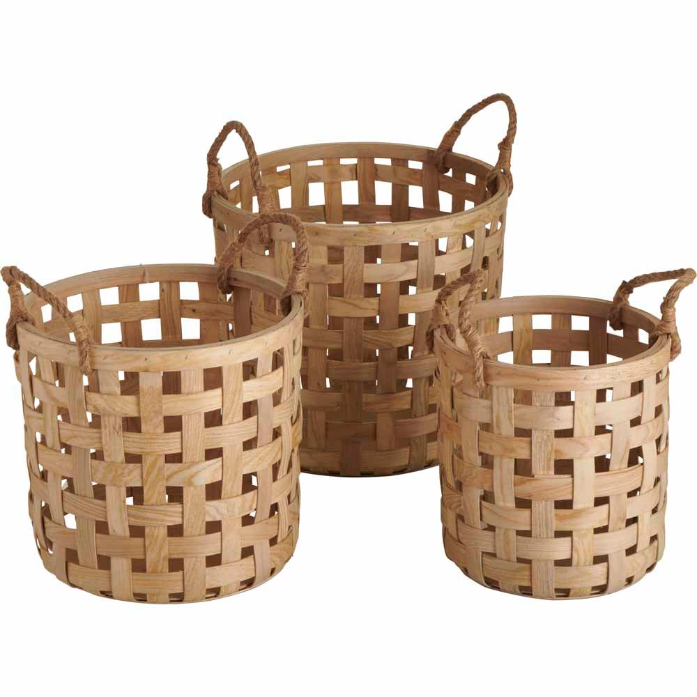 Wilko Open Weave Baskets 3 Pack Image 1
