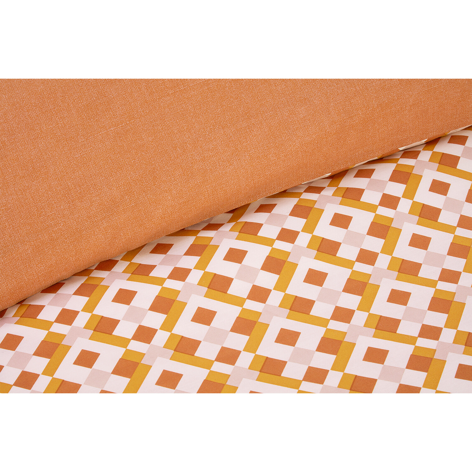 Dalton Reversible Geometric Duvet Set - Rust / King Image 5