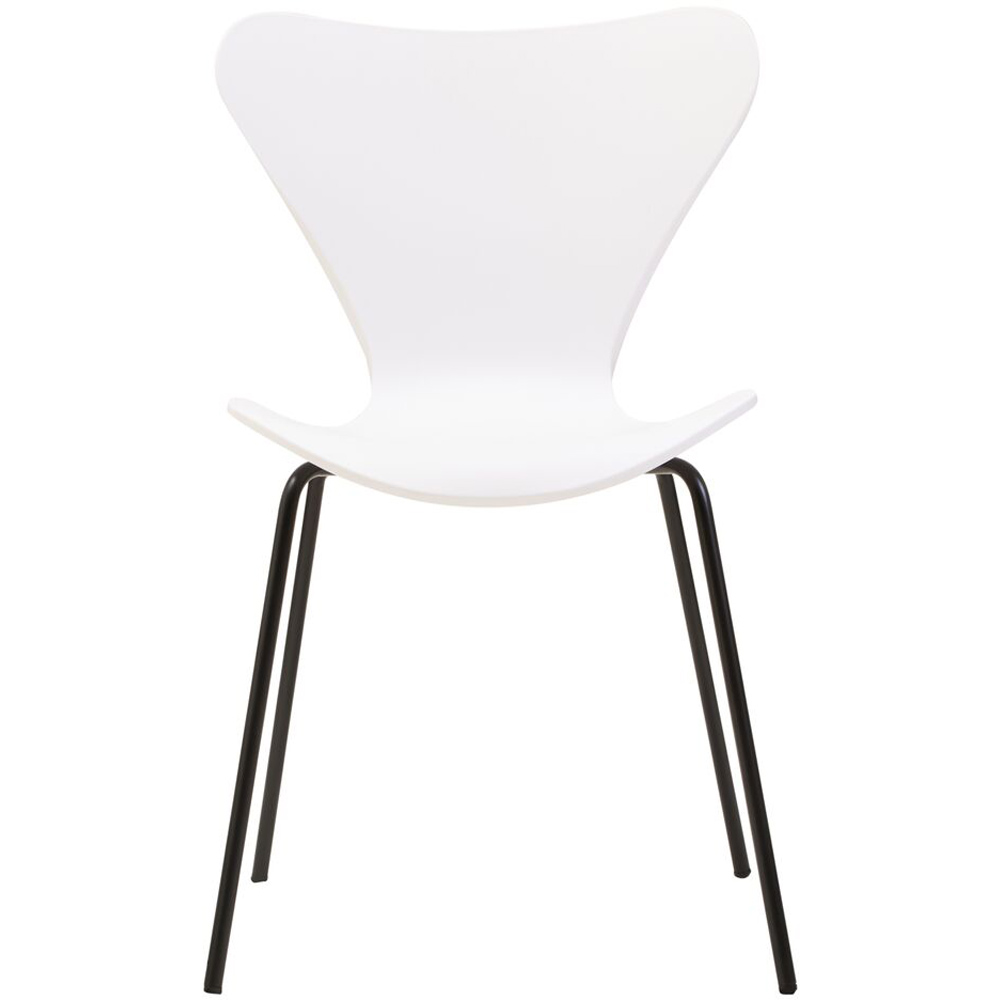 Premier Housewares Laila White Seat and Black Legs Dining Chair Image 2