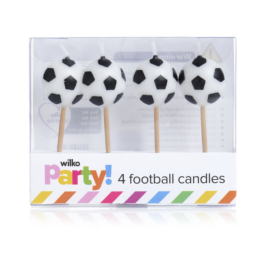 Wilko Party Football Candles 4pk Image