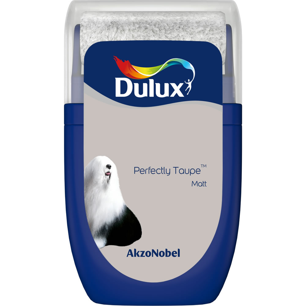 Dulux Perfectly Taupe Matt Emulsion Paint Tester Pot 30ml Image 1
