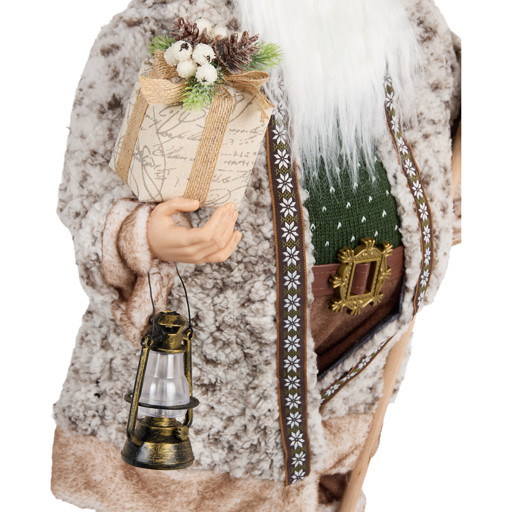 Woodland Standing Santa with LED Lantern Image 5