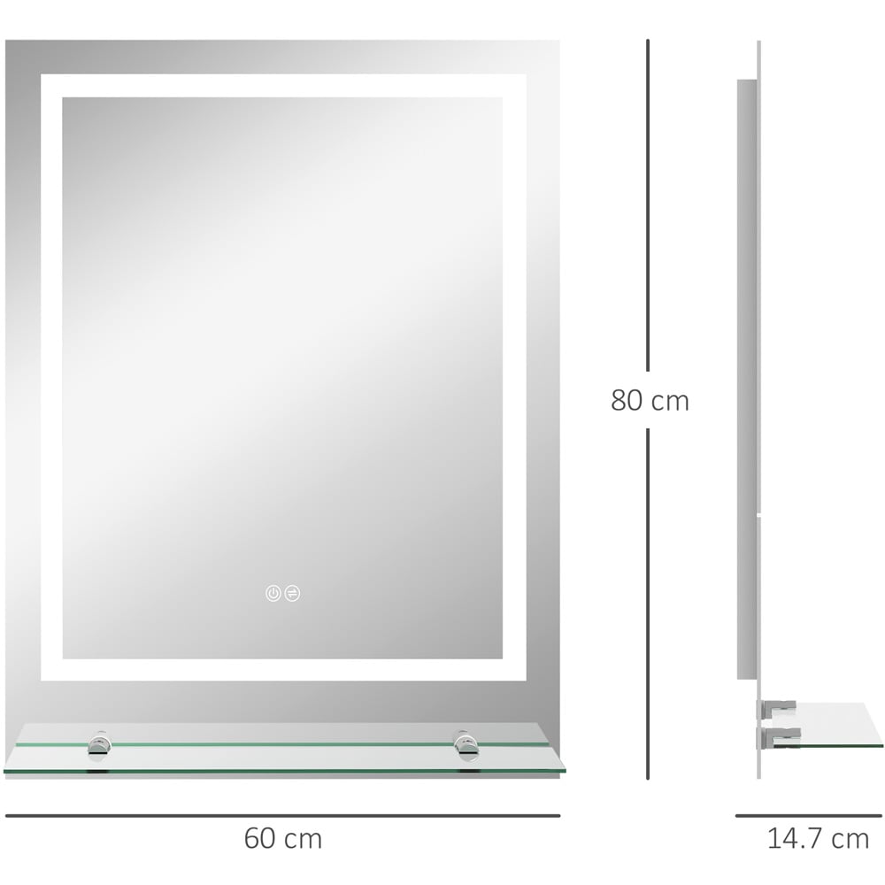 Portland Smart Touch LED Bathroom Wall Mirror 80 x 60cm Image 7