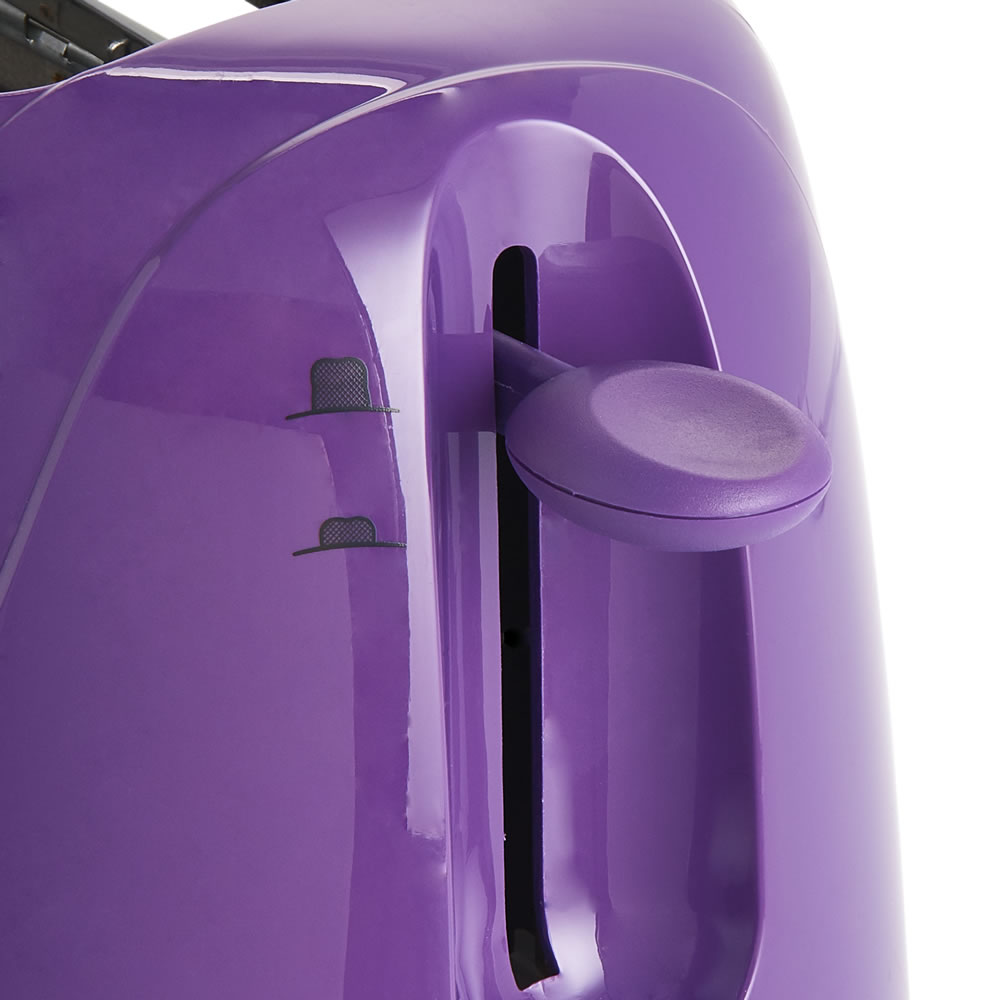 Wilko Colour Play 2 Slice Purple Toaster Image 3