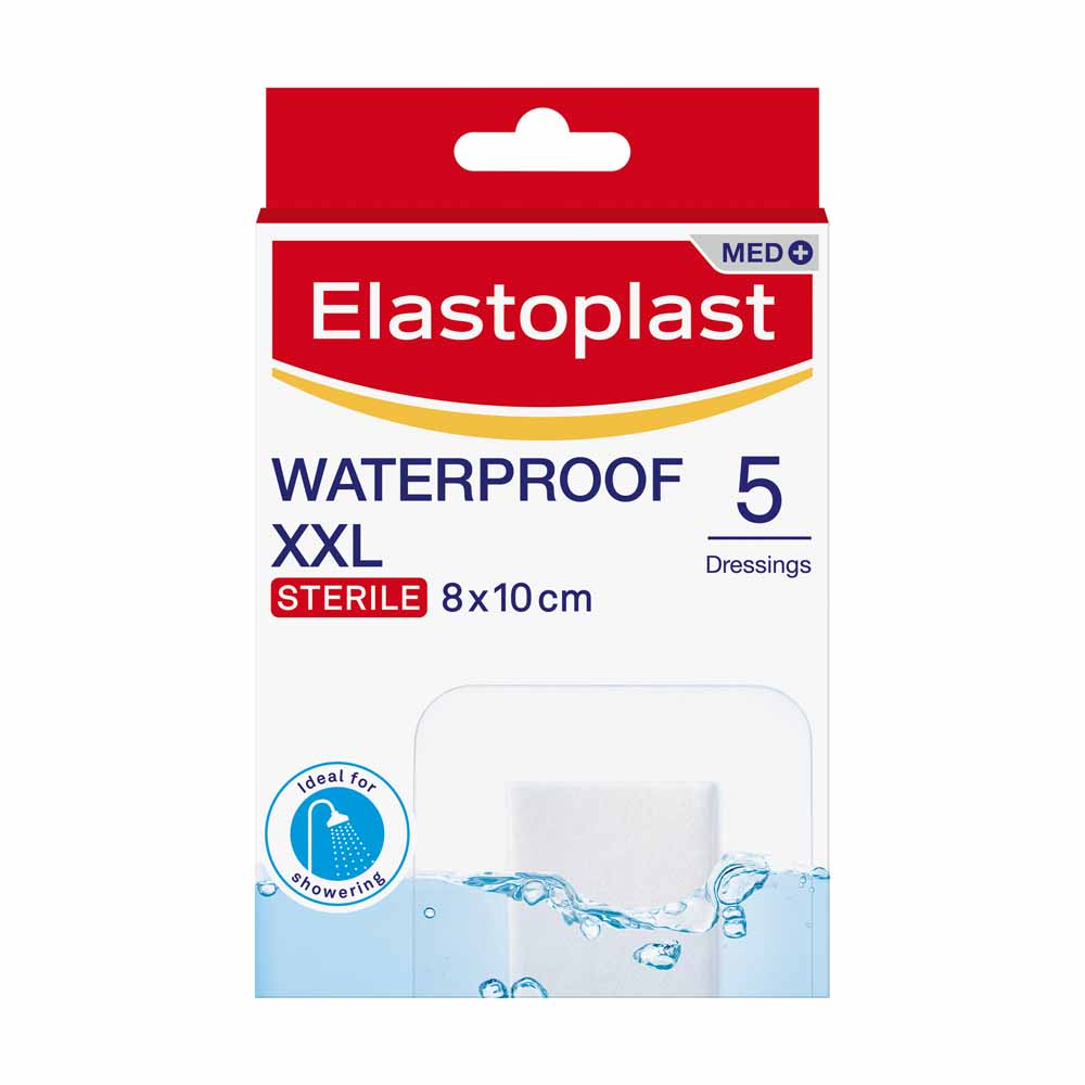 Elastoplast Sterile Waterproof XXL Dressings 8 x 10cm 5 Pack Image 2