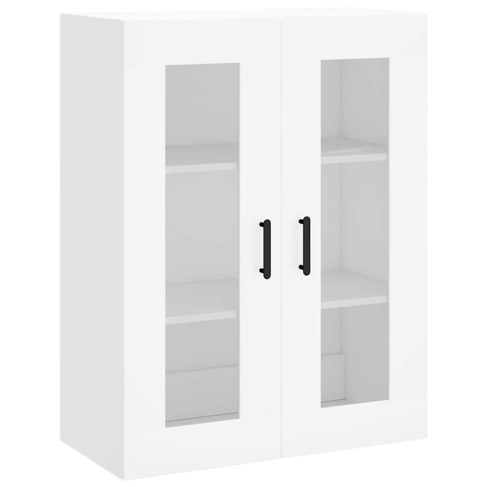 vidaXL 2 Glass Door 3 Shelf White Highboard Image 5