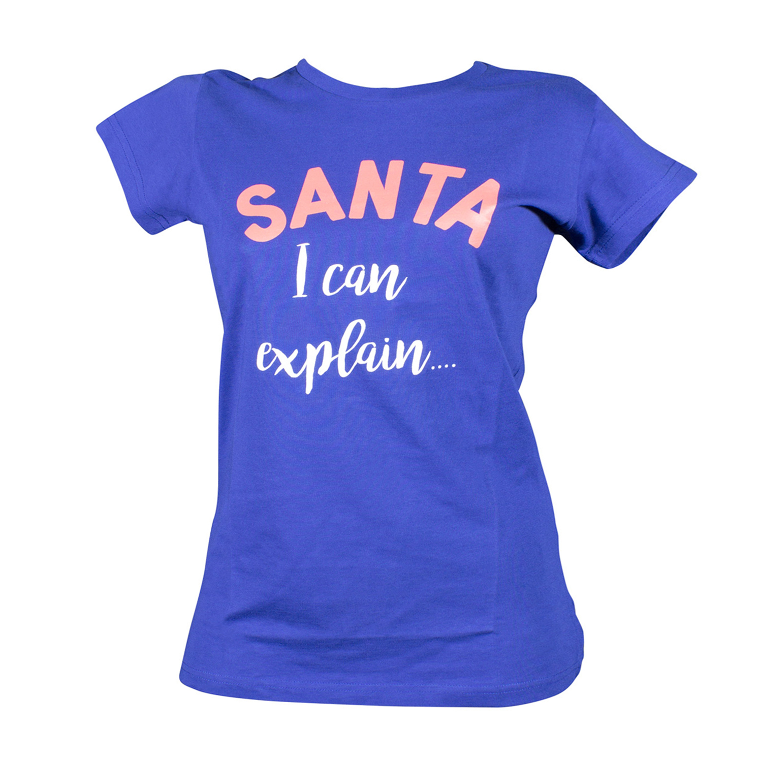 Ladies Christmas Santa I Can Explain T-Shirt - S Image