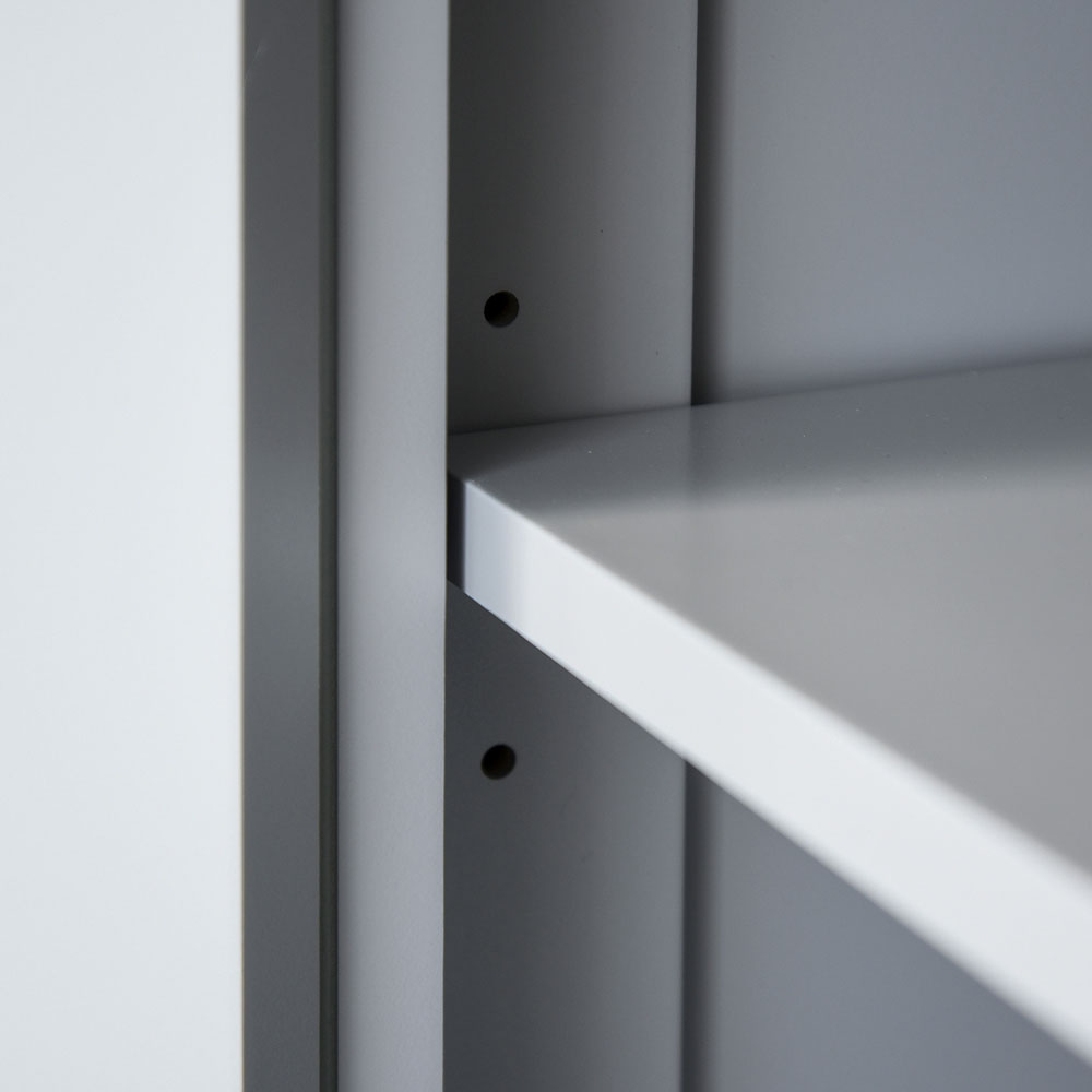 Portland 4 Door Single Drawer Grey Kitchen Storage Cabinet Image 3