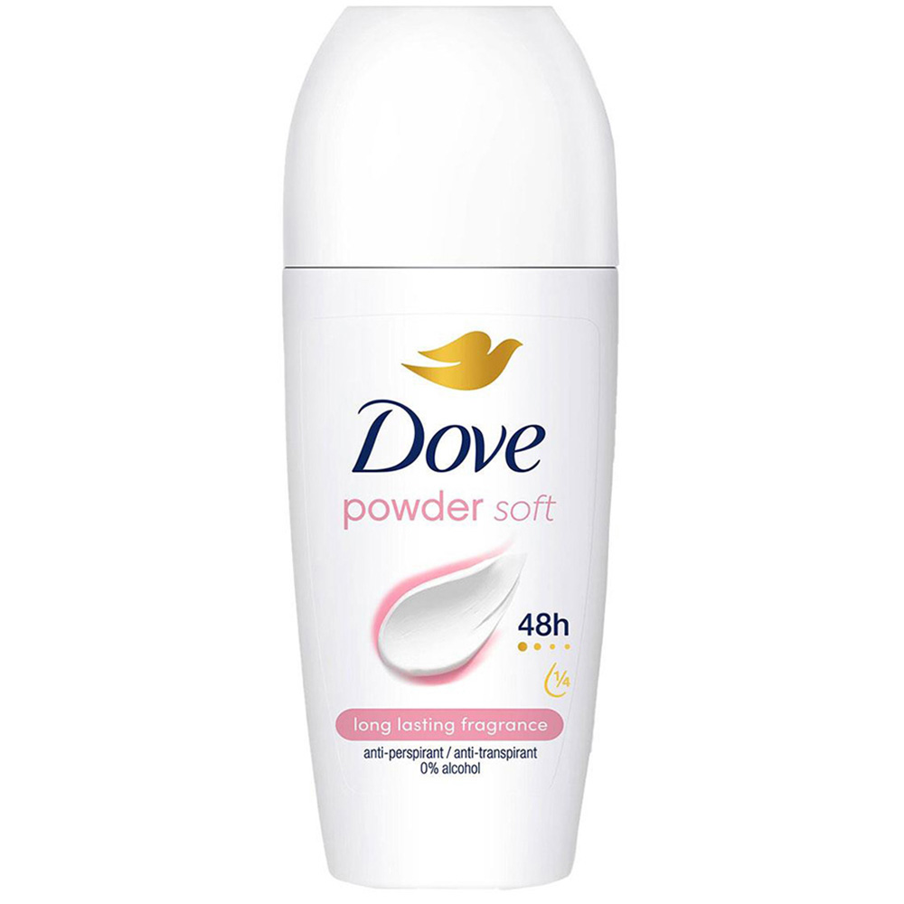 Dove Powder Soft Anti-Perspirant Roll On 50ml 18 Pack Image 2