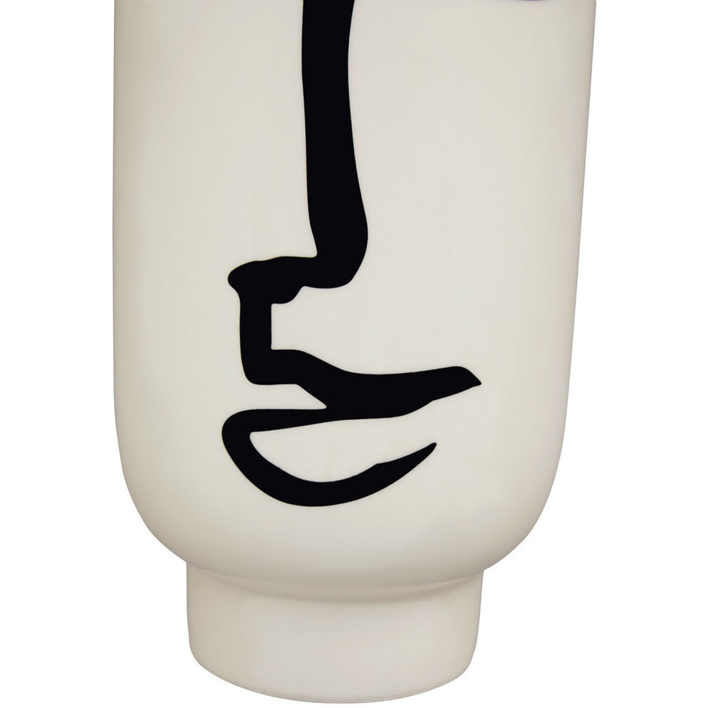 Premier Housewares White Fabia Face Ceramic Vase Large Image 5