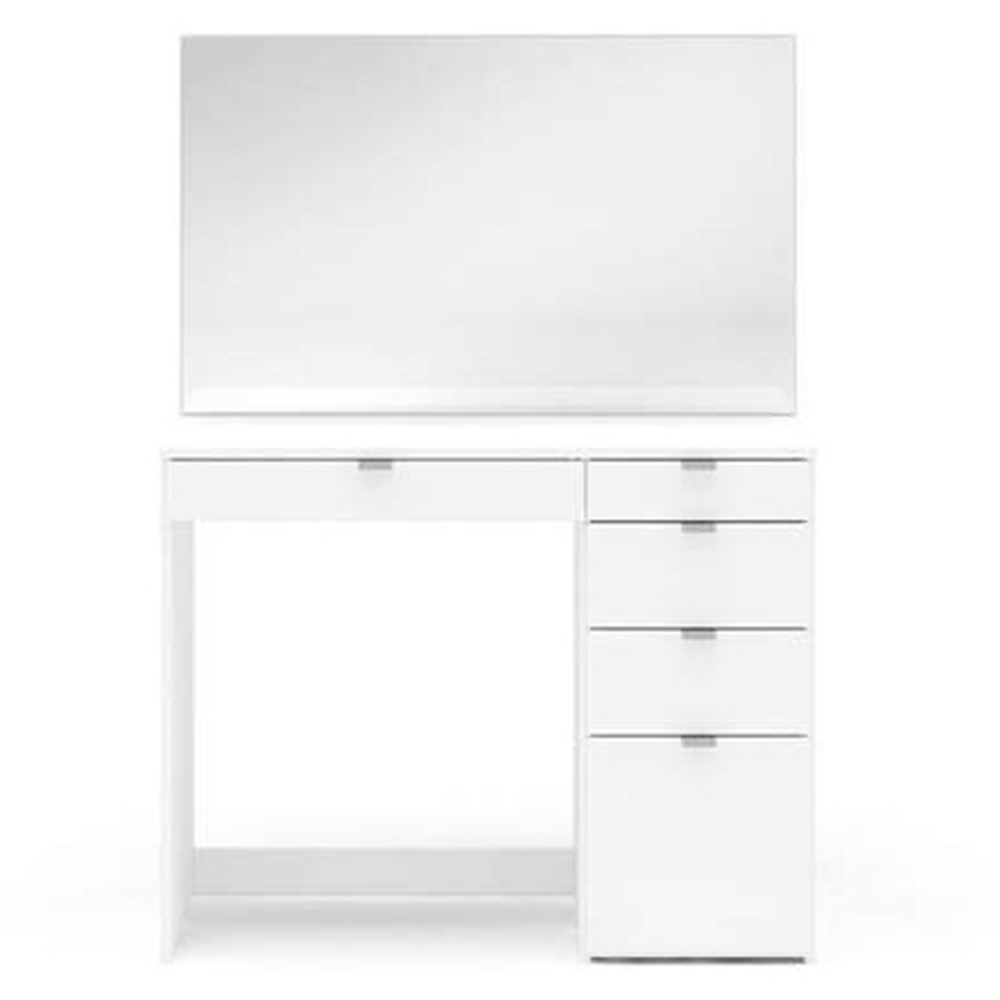 Ava 5 Drawer White Dressing Table with Mirror Image 6