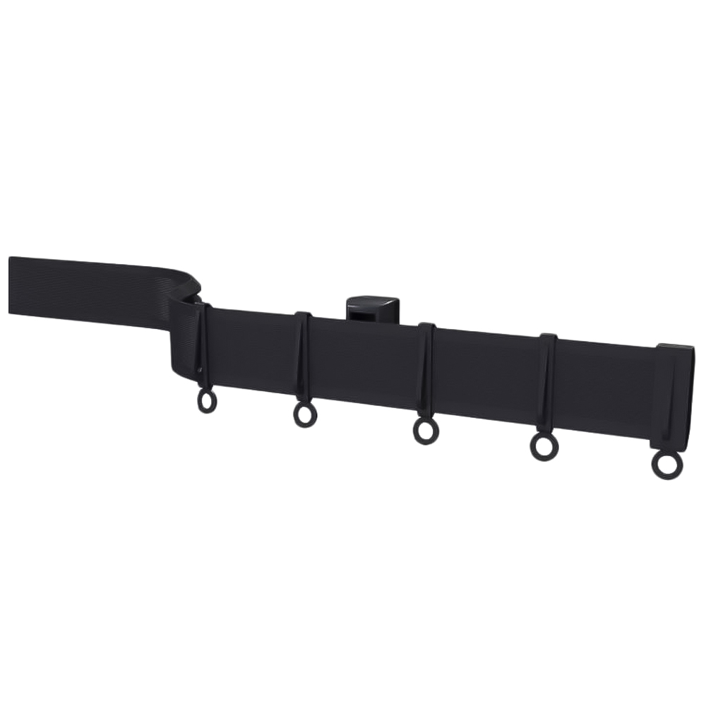 New Edge Blinds 350cm Coiled Streamline PVC Black Curtain Track Image