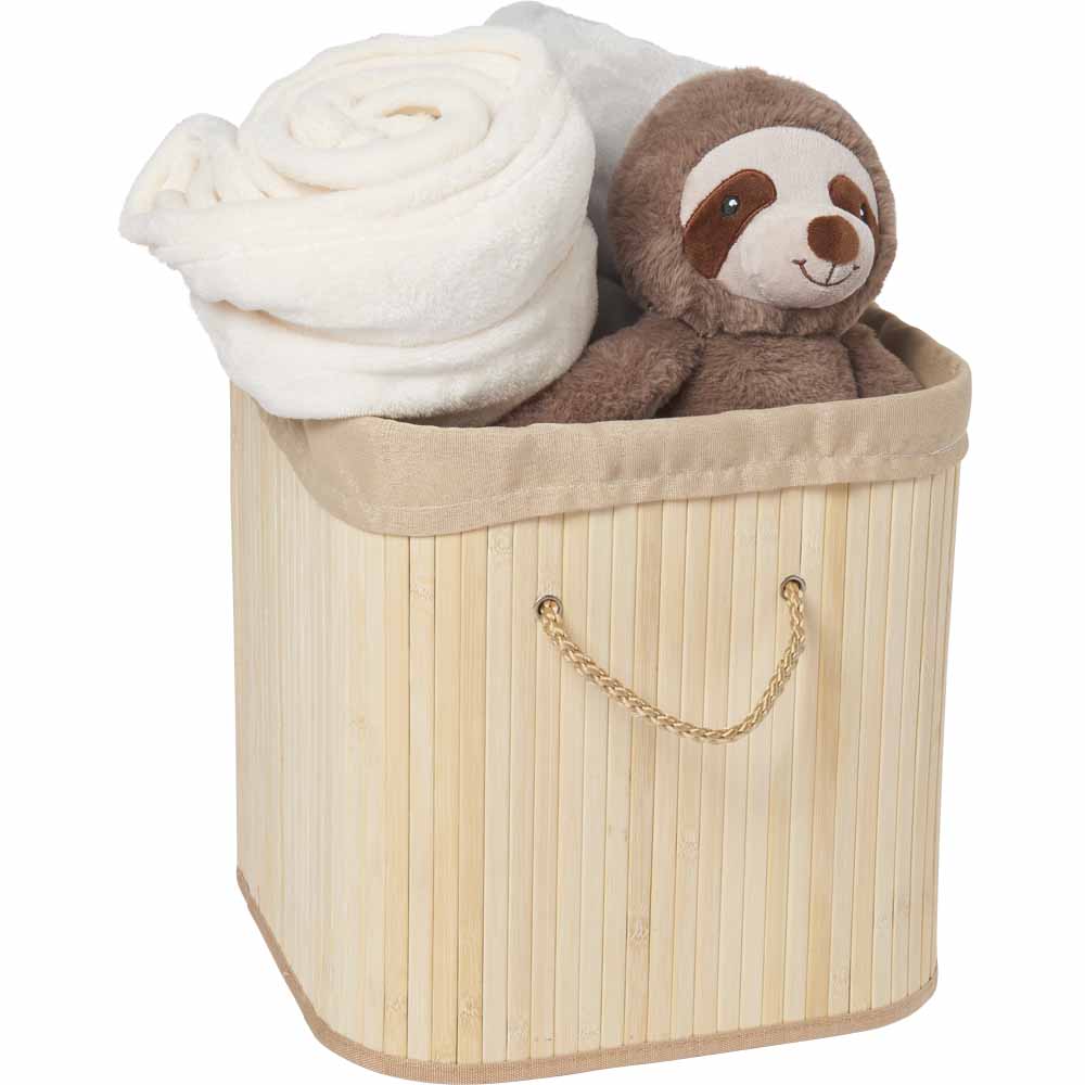 Wilko Round Natural Bamboo Cube 30 x 30 Wilko