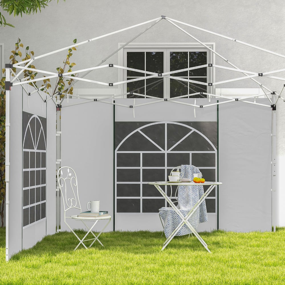 Outsunny White Replacement Gazebo Side Panel 2 Pack Image 1