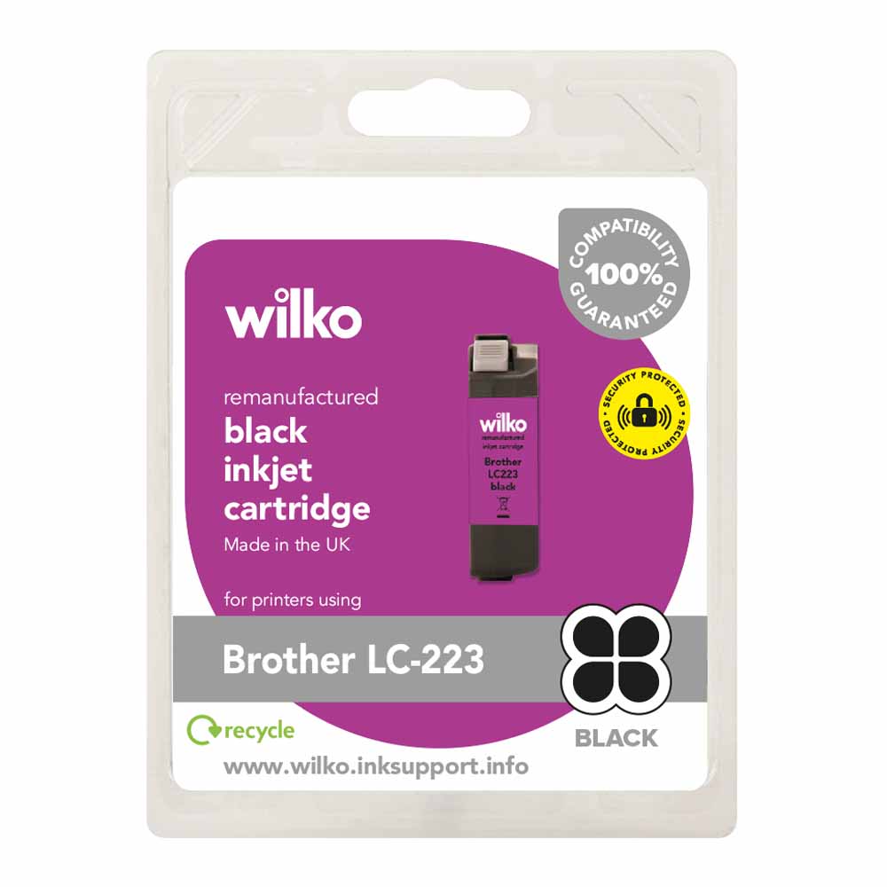 Wilko Brother LC223 Black Remanufactured Inkjet Cartridge Image