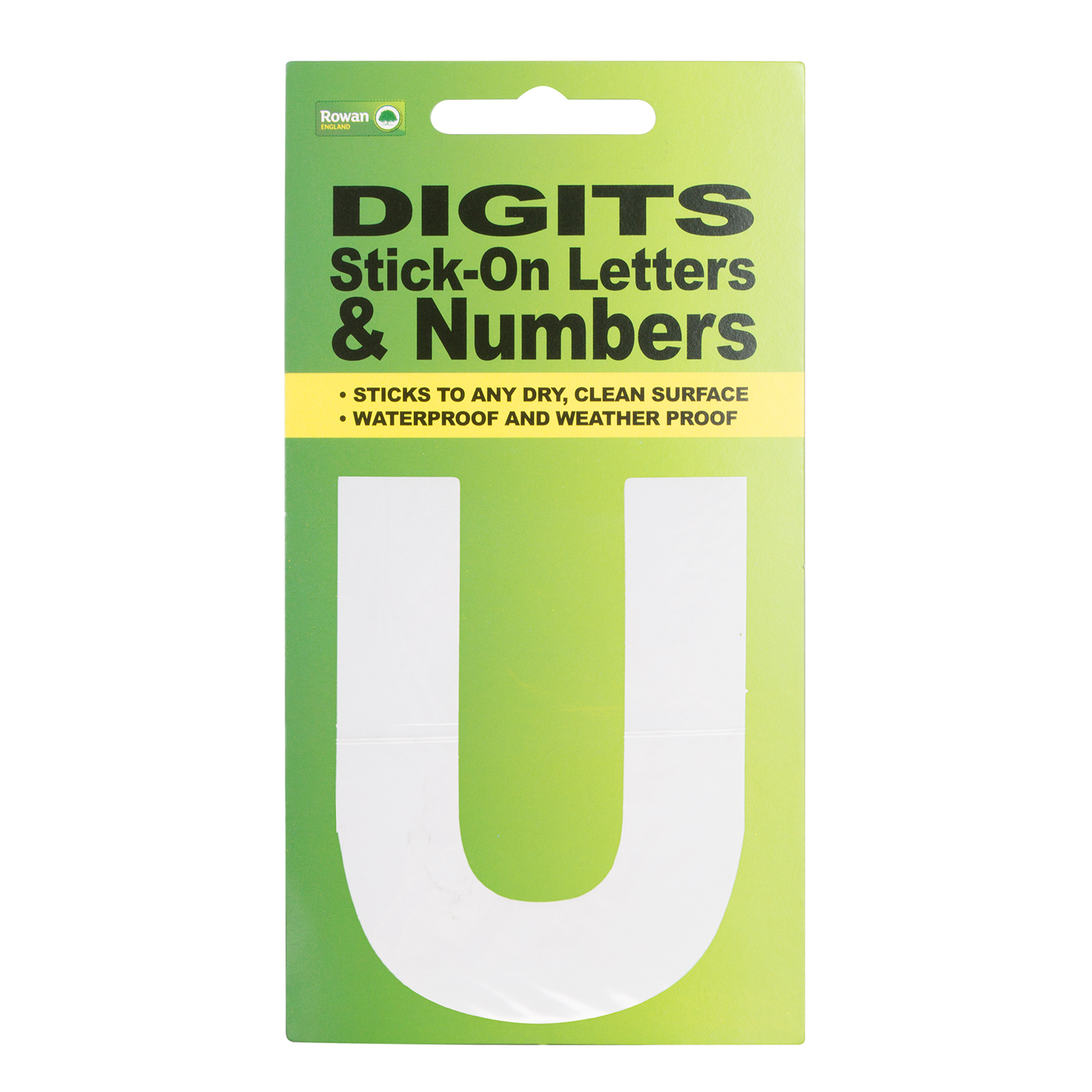 White Stick On Letter - U Image