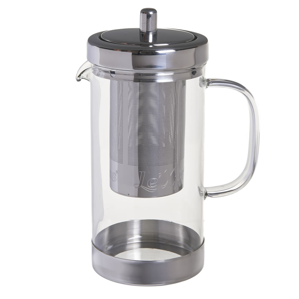 KitchenCraft Le'Xpress Infuser Teapot Stainless Steel and Glass Wilko