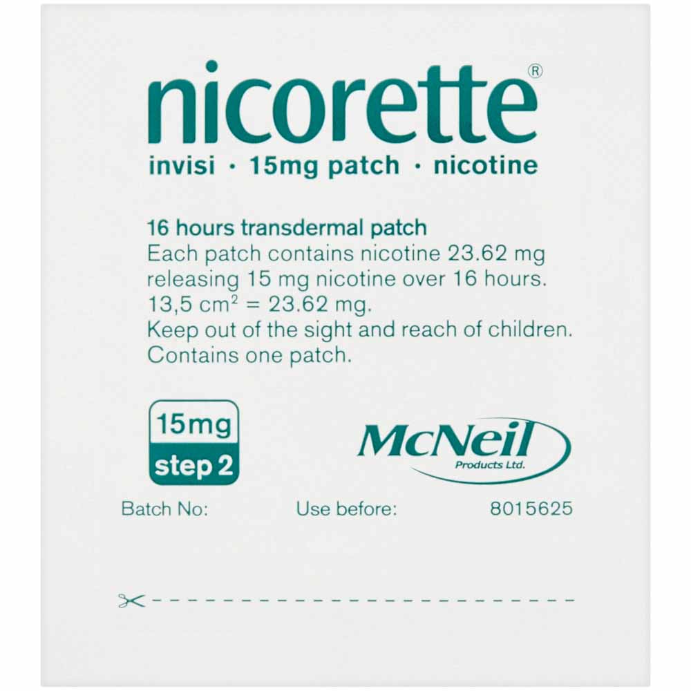 Nicorette Invisi Patch 15mg 7 pack Image 6