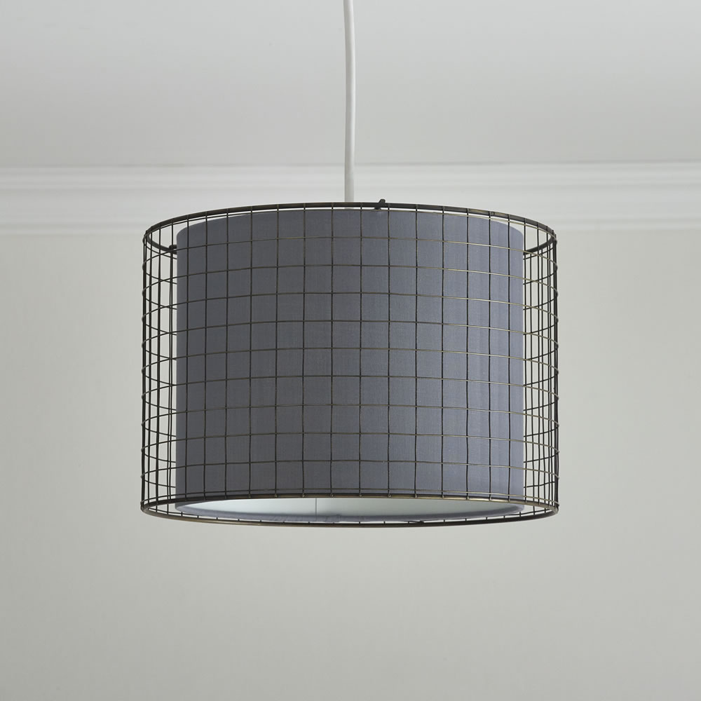 Wilko Wire Cage Grey Light Shade Image 1