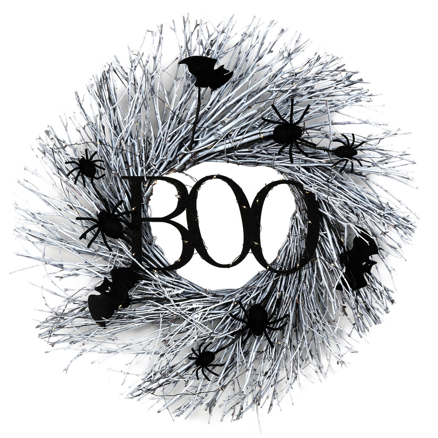 LED Boo Wreath - Black Image 1