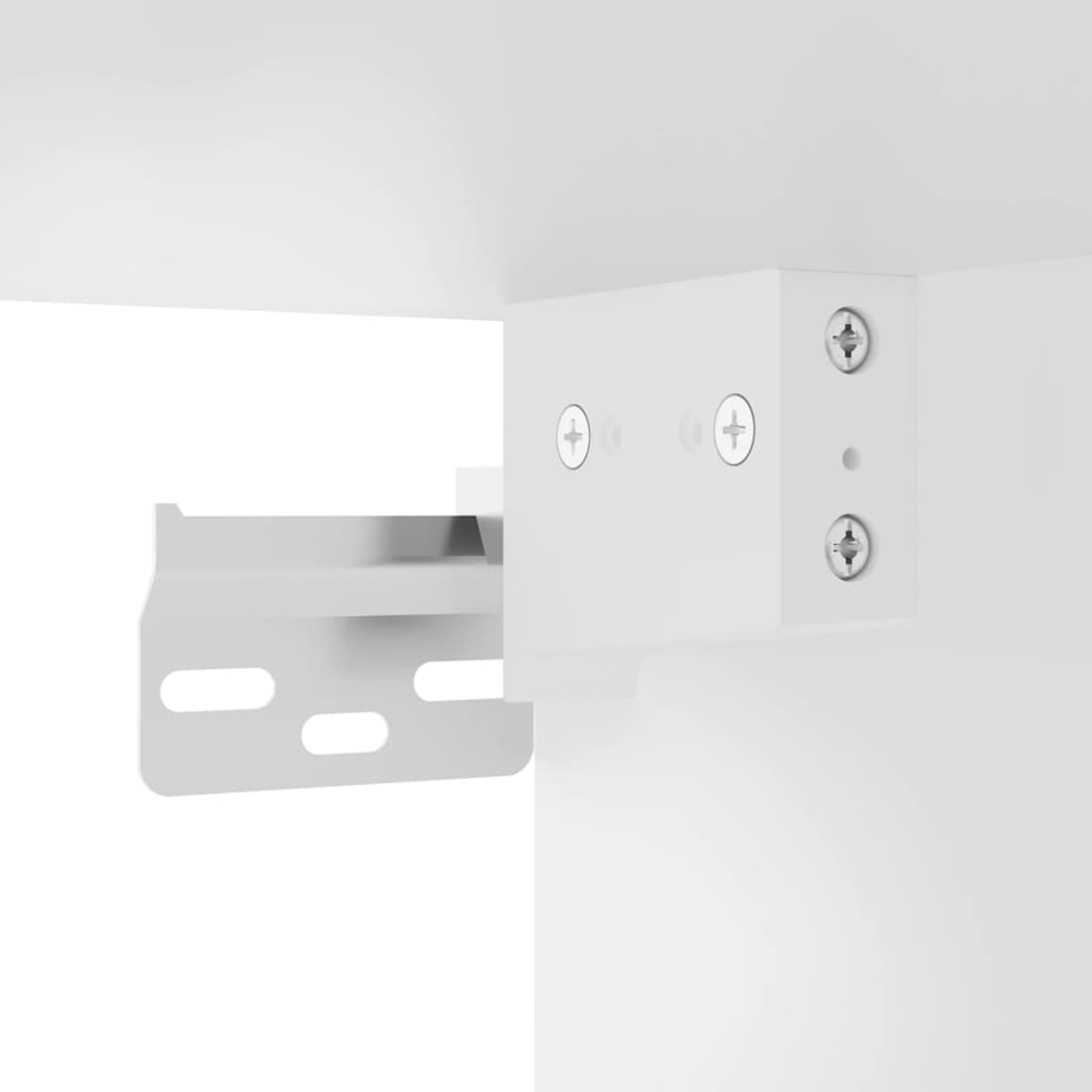 vidaXL Single Door 3 Shelf White Highboard Image 9
