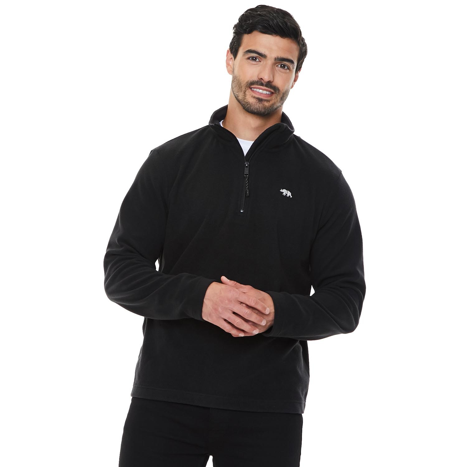 Men's Micro Quarter Zip Fleece - Black / L Image 8