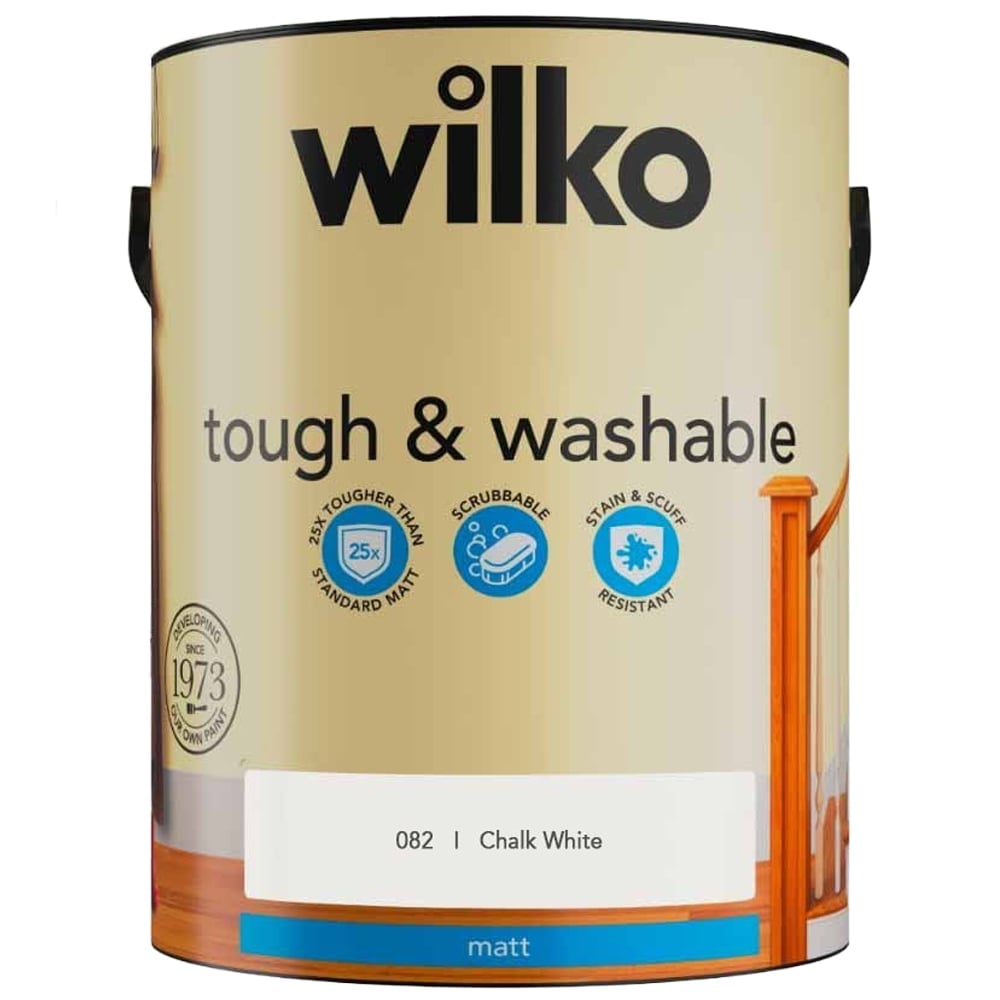Wilko Tough & Washable Chalk White Emulsion Paint 5L Image 2