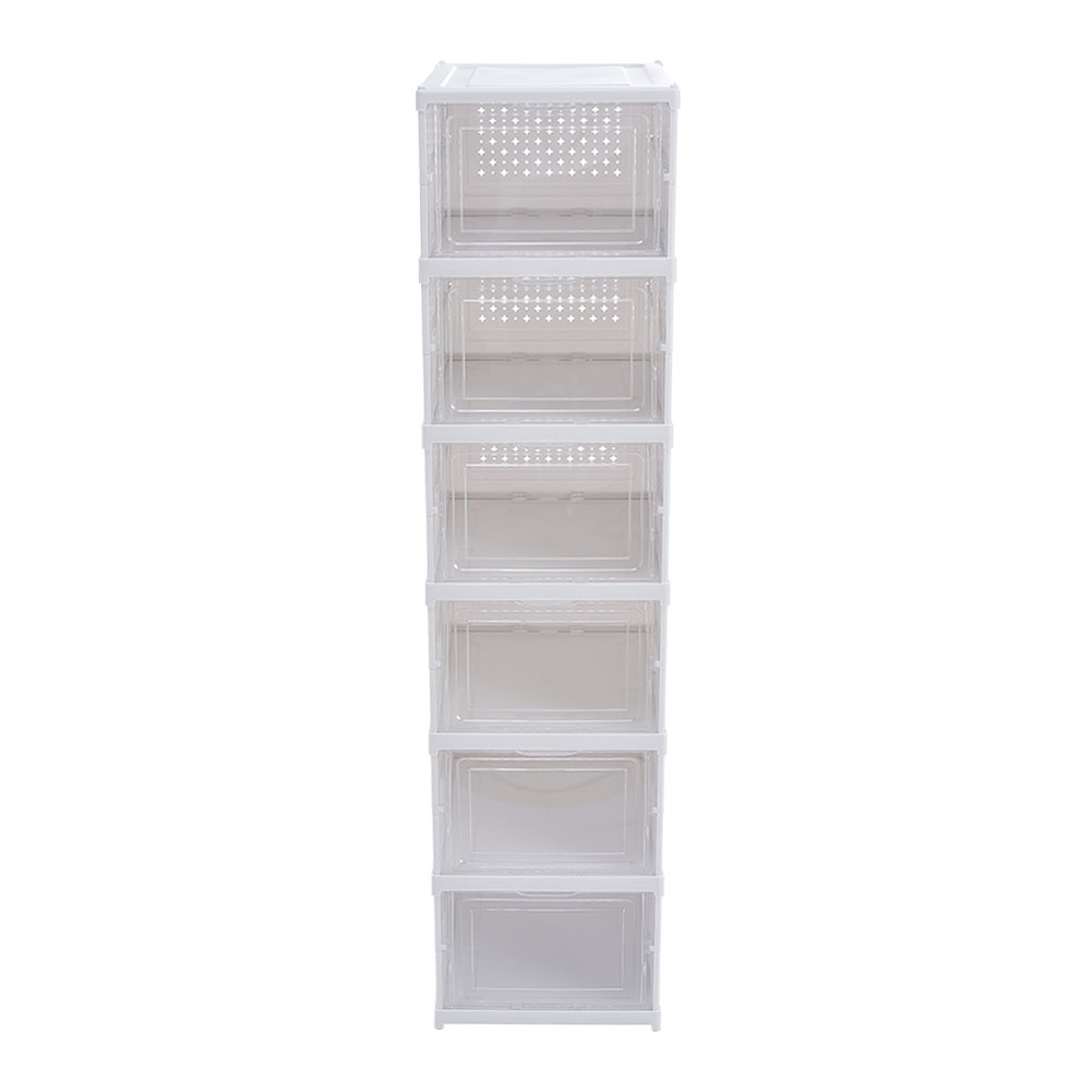 Living and Home 6-Tier Foldable Shoe Storage Box Unit Image 1