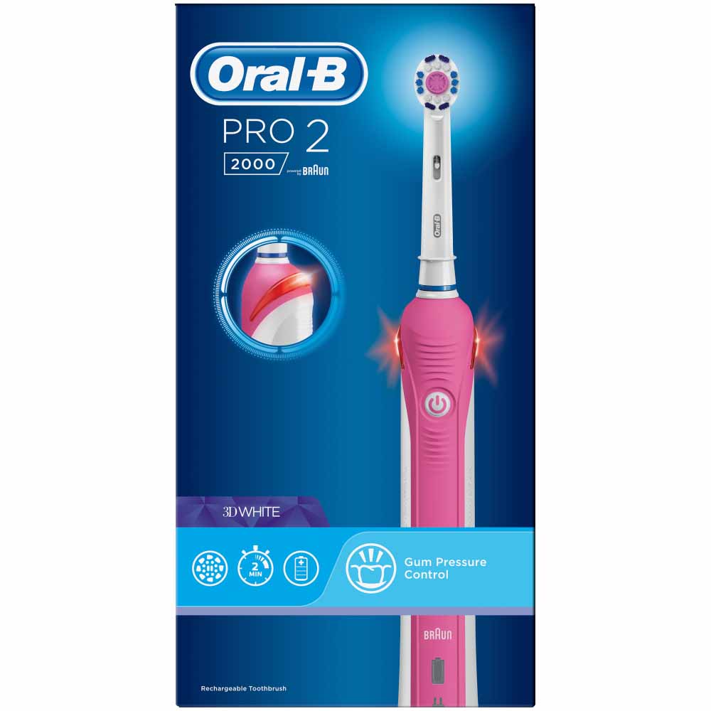 Oral-B Pro 2 2000 Electric Toothbrush Pink Image 2