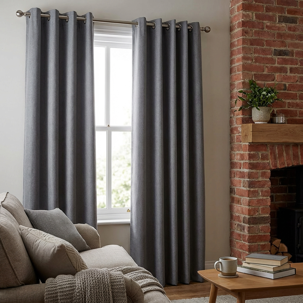 My Home Blackout Eyelet Curtain 168 x 132cm Image 3