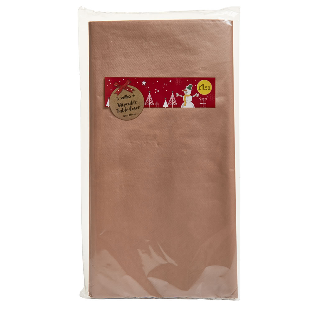 Wilko Copper Wipeable Christmas Tablecloth Wilko