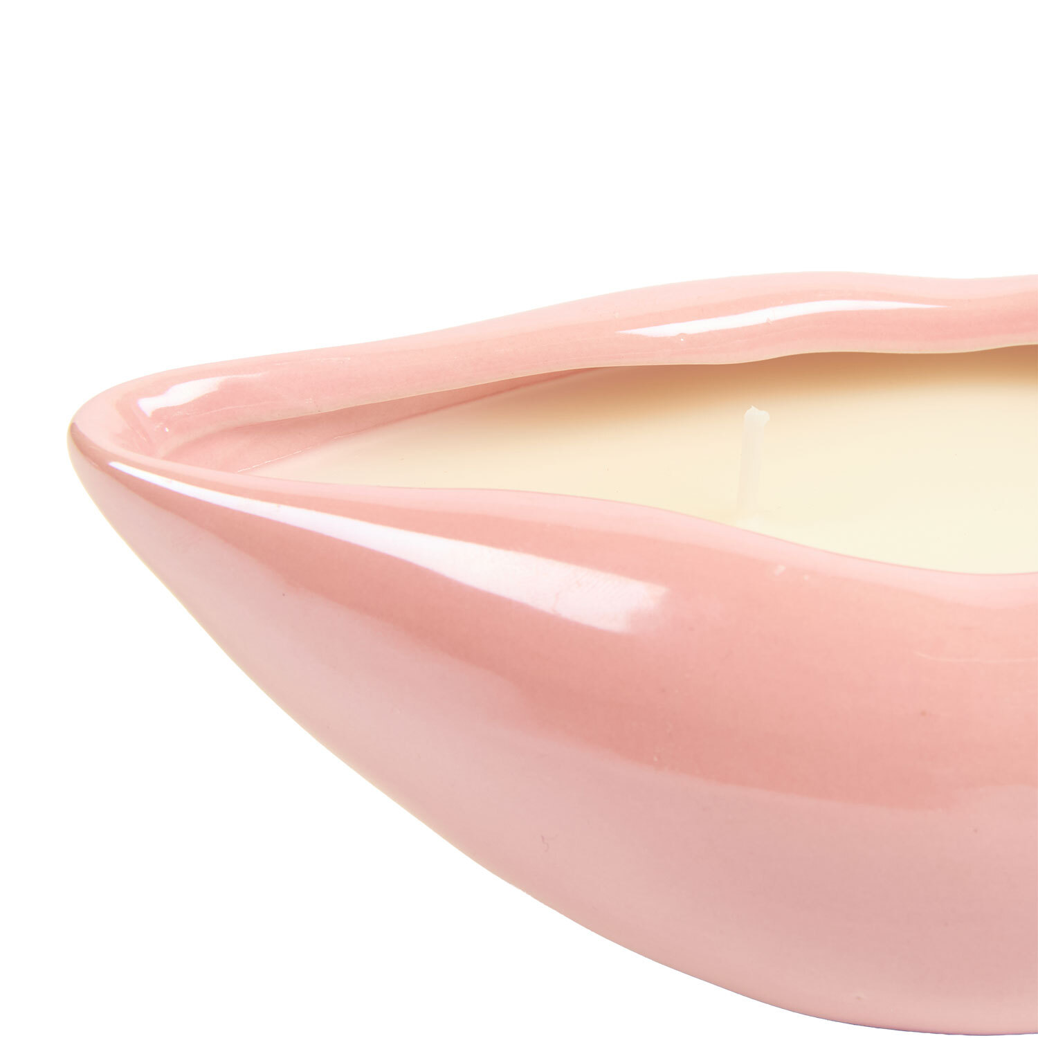 Pearlised Lip Ceramic Candle Pink Image 5