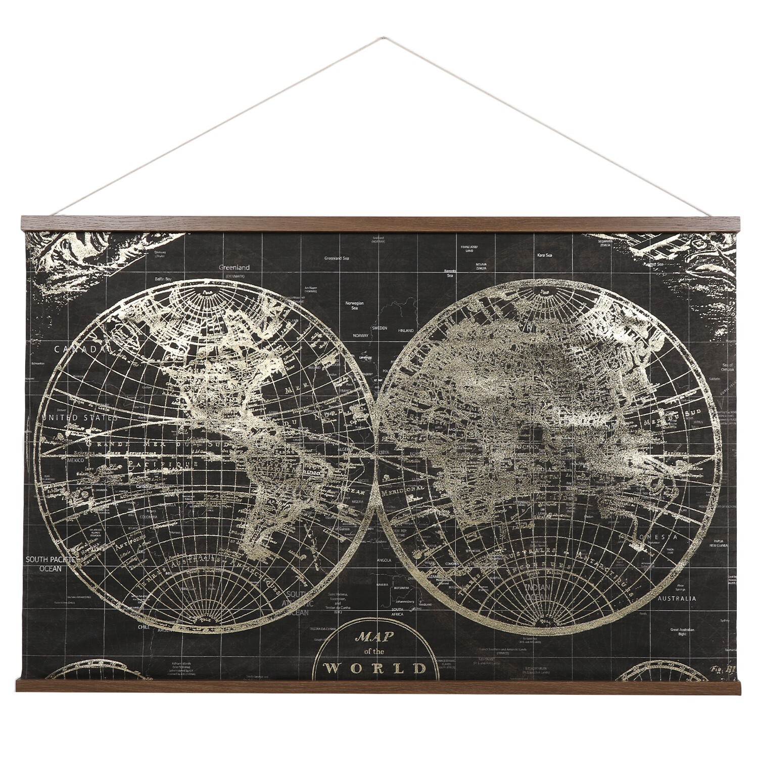 Foiled Map Tapestry Style Art Image