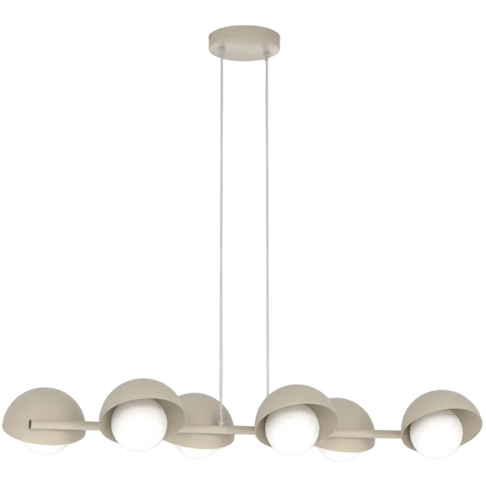 Emibig Boom 6 Light White Shade Mocha Pendant Lamp Image 1