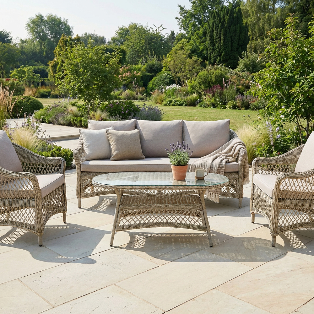 Malay Granada 5 Seater Natural Sofa Lounge Set Image 4