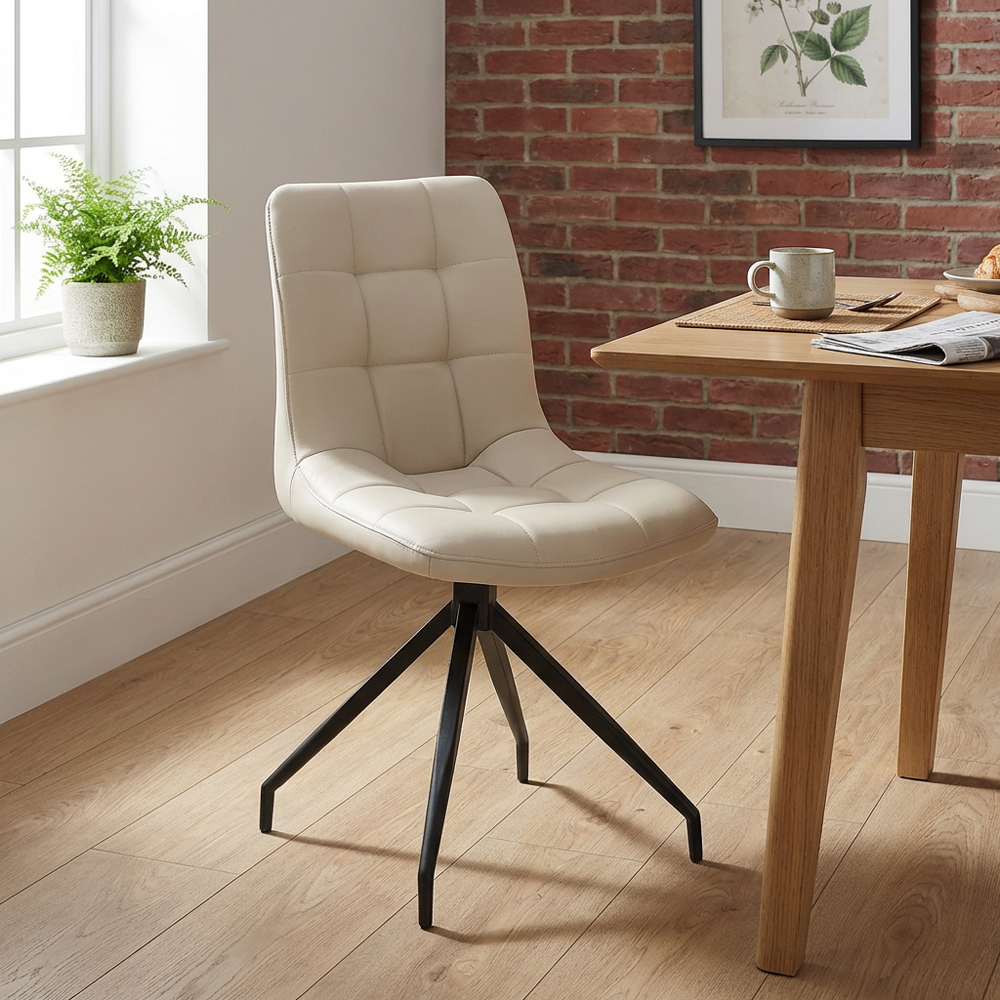 Pair of Elora Dining Chairs - Cream Image 4