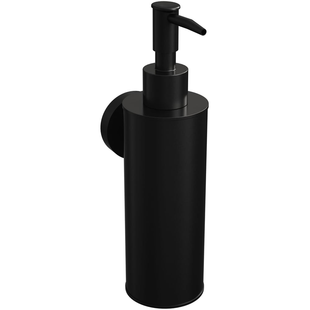 Rothley Matt Black Round Soap Dispenser 180ml Image 1