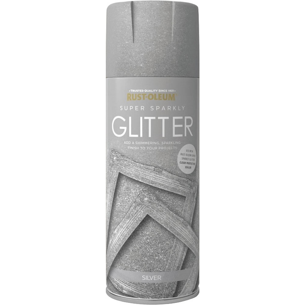 Rust-Oleum Super Sparkly Glitter Silver Spray Pain t 400ml Image 1