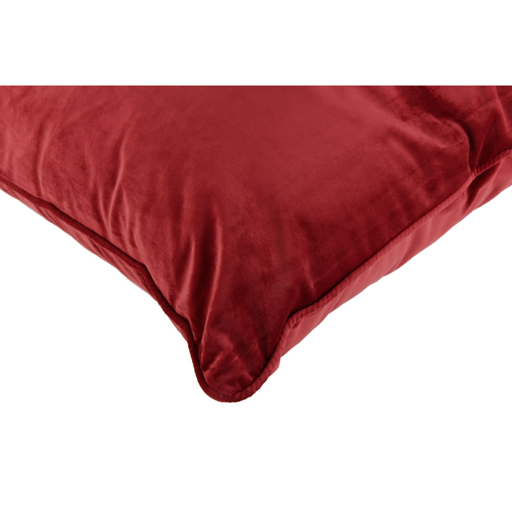 Wilko Red Velour Cushion 50 x 50cm Image 2