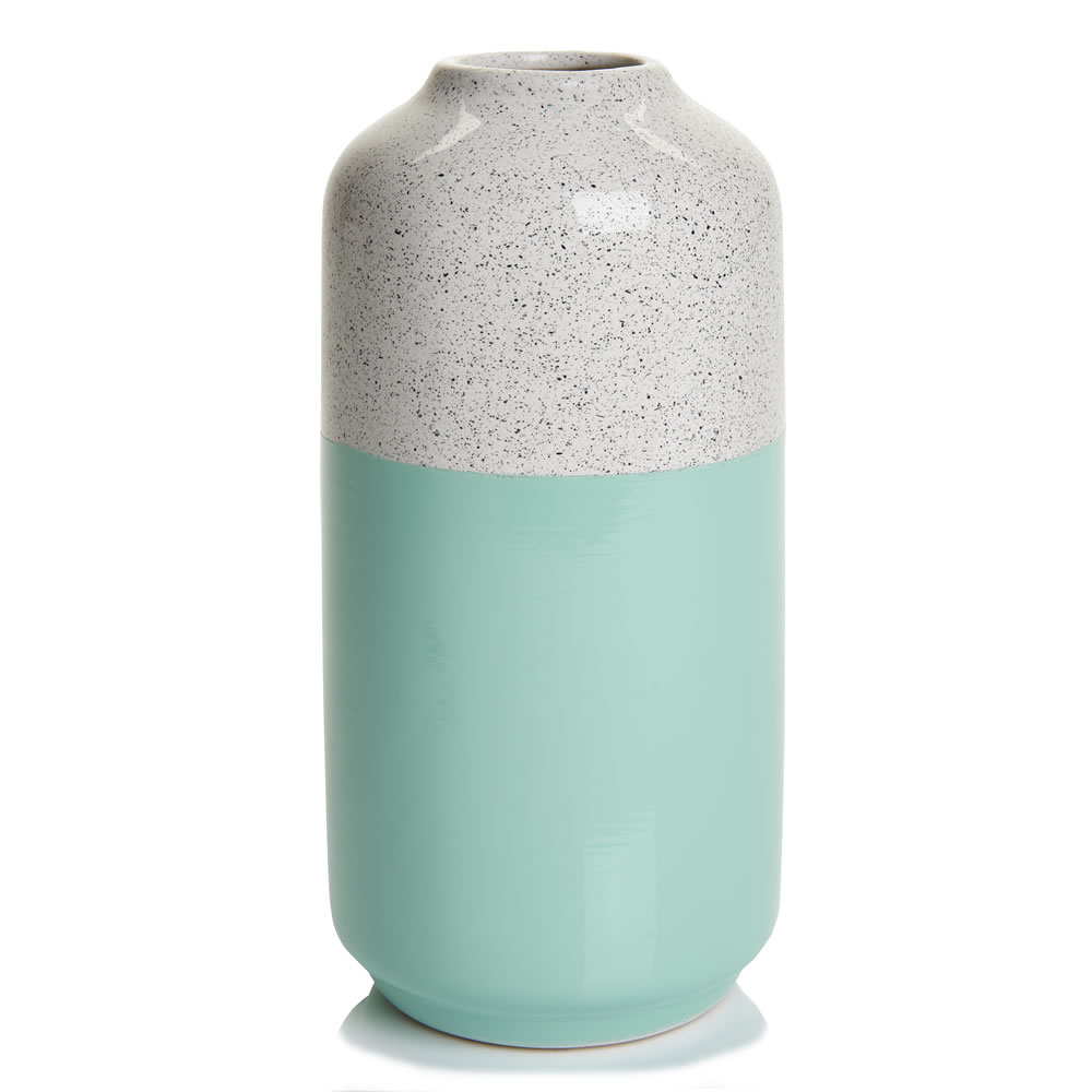 Wilko Aqua Speckled Vase Image 1