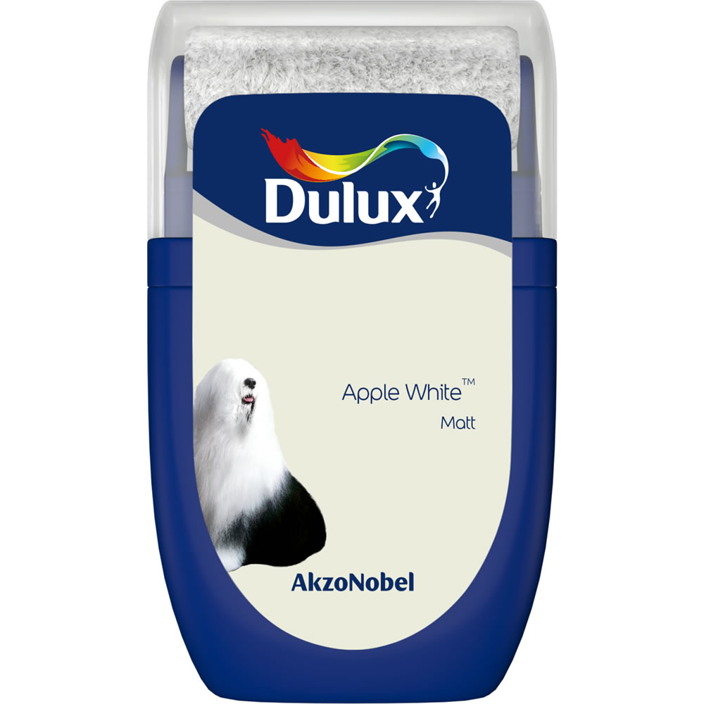 Dulux Apple White Matt Emulsion Paint Tester Pot 30ml Image
