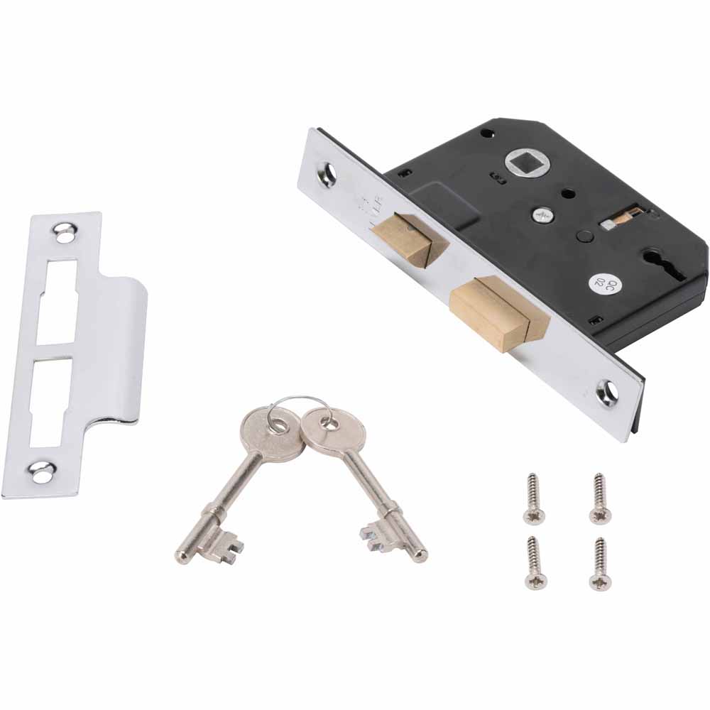 wilko 3 Lever Mortice Sashlock 2.5 inch Image 2