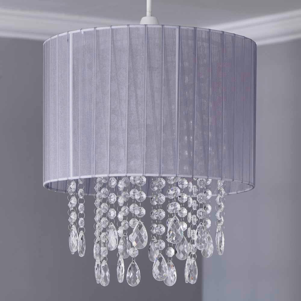 Wilko Organza Light Shade with Beads Image 2