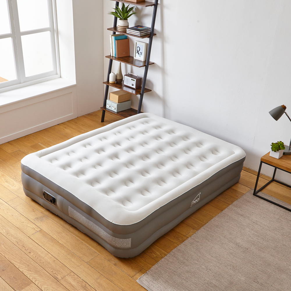 Neo King Size Flocked Surface Inflatable Mattress Airbed with Built-in Electric Air Pump Image 4