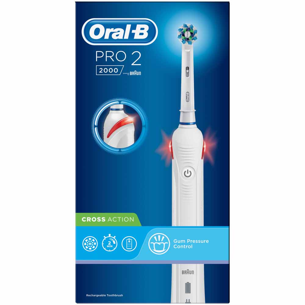 Groene bonen middelen Reinig de vloer Oral-B Pro 2 2000 Cross Action Electric Rechargeable Toothbrush | Wilko